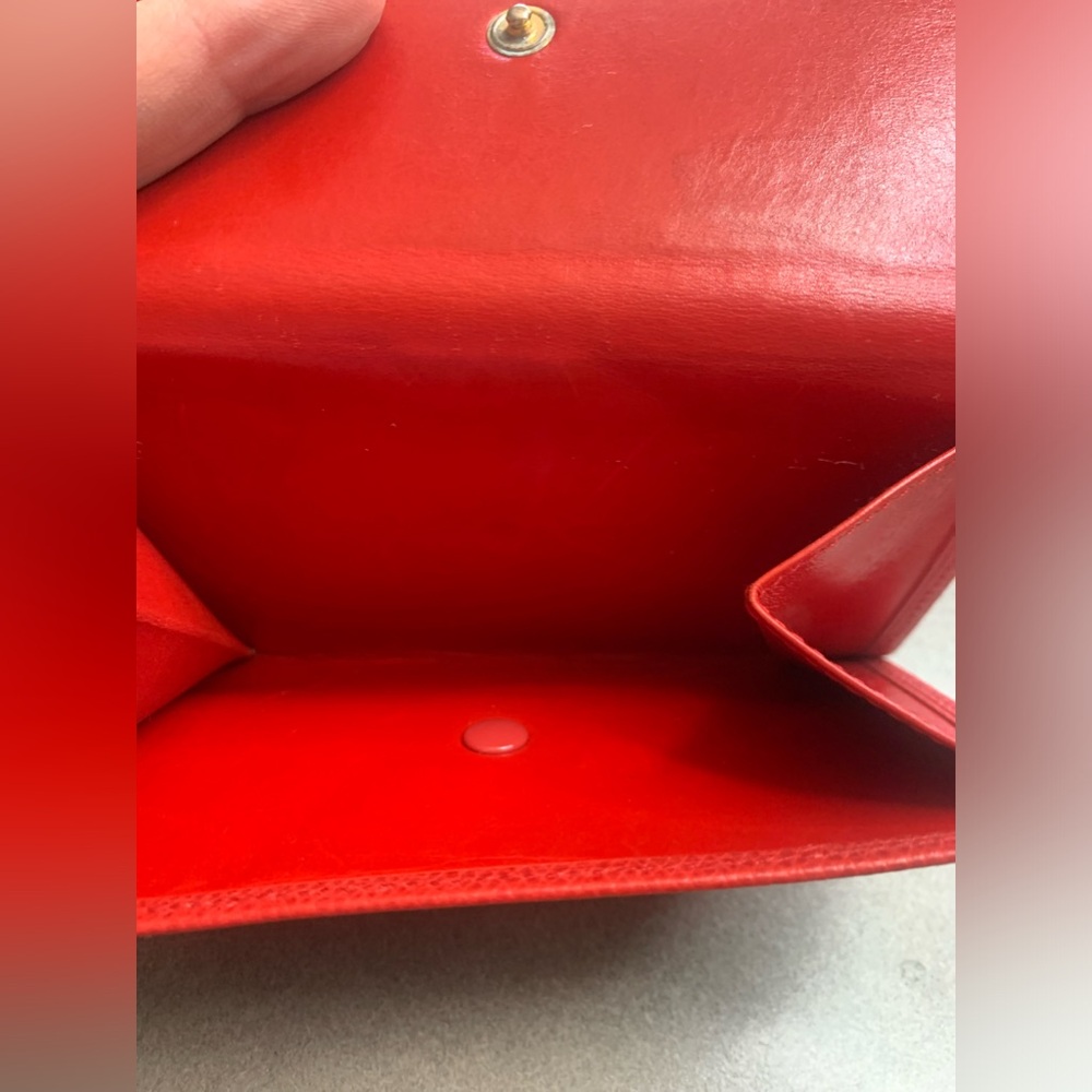 Loewe Anagram Tri-fold Compact Wallet Red Leather - EUC - Picture 4 of 11